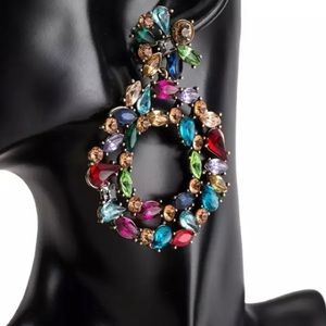 Hoop earrings / multi color earrings